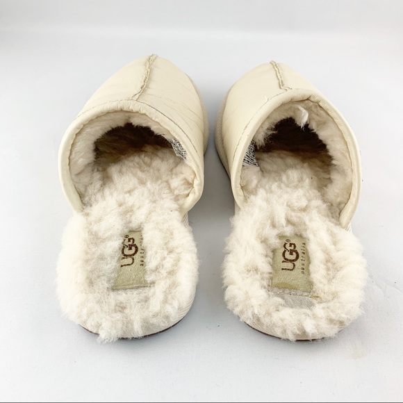 ❤️SOLD❤️Ugg Leather Cream Bedroom Slippers • - Picture 5 of 8